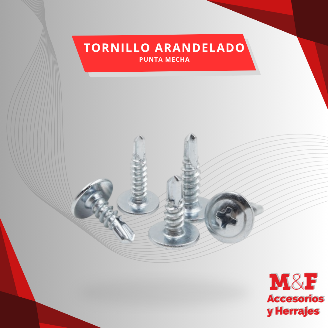 Tornillo Arandelado Punta Mecha 8x1 1/2 - 4.2x38