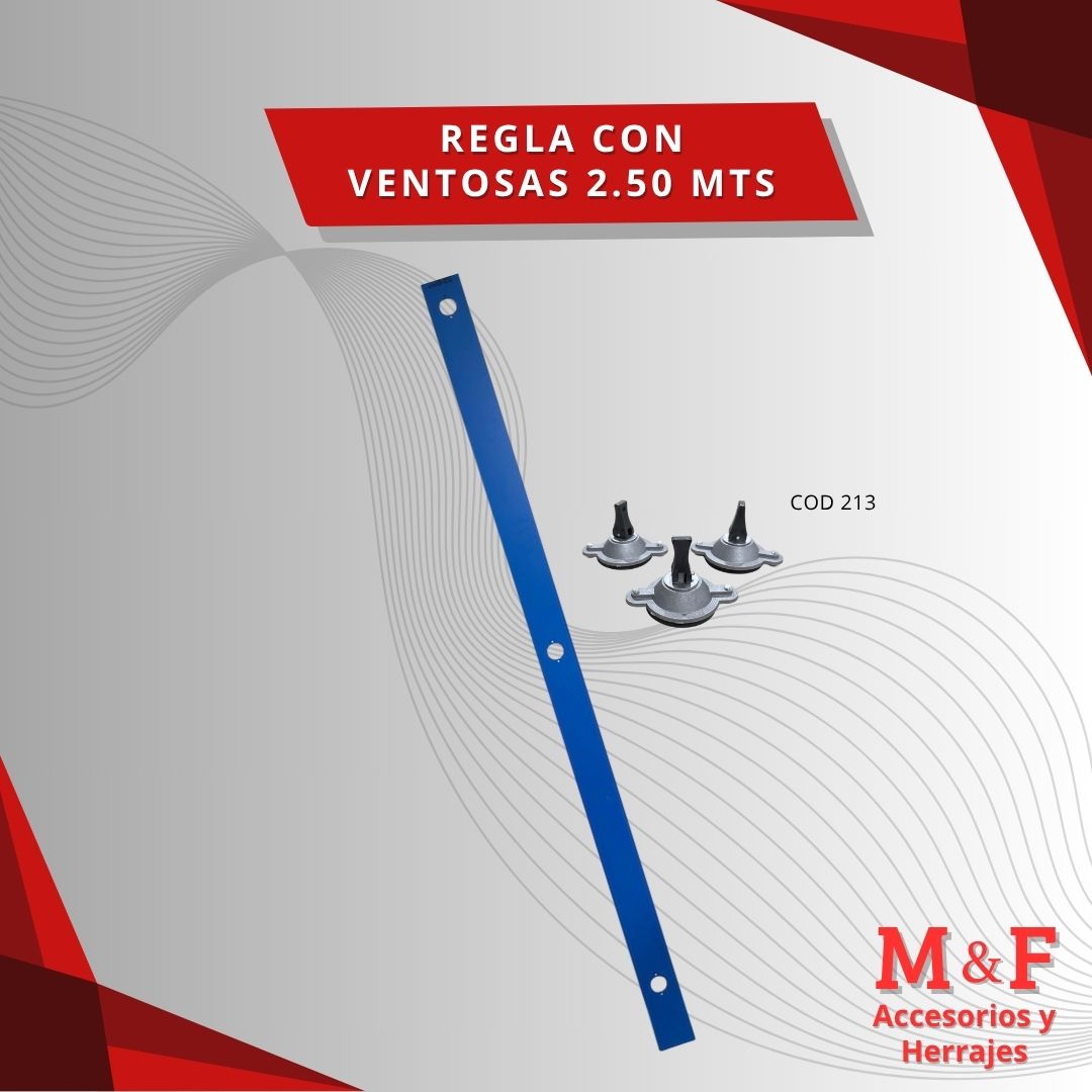 Regla con Ventosas 2.5 mts